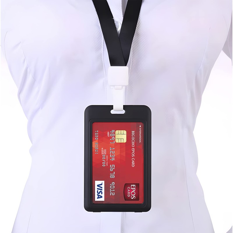 RedBee ID Card Holder with Safety Breakaway Lanyard for Neck