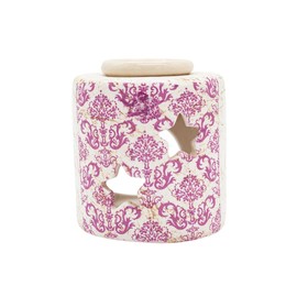 Luz Maria- Difusor de Aceites Esenciales | 8 cm de Alto x 8 cm con Diseño | Céramica | (Árboles Rosas)