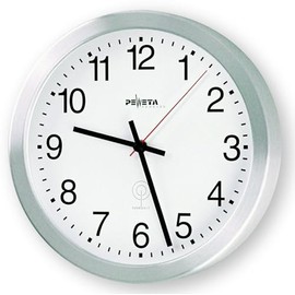 PEWETA Wall Clocks Aluminium Radio-Controlled Wall Clock Diameter 20 cm 20 cm Silver