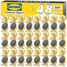 Grtard 48 Pack Magnetic Clips Heavy Duty, Refrigerator Whiteboard Magnets Clips, Strong Heavy Duty Clips Magnets for Whiteboard, Non-Scratch Metal Magnet Clips for Refrigerator, Whiteboard, Locker