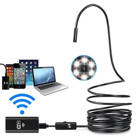 Wireless Endoscope 720P HD WiFi Borescope Inspection Camera IP67 Flexible Waterproof for Android and iOS Smart Phone Tablet 2M