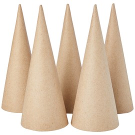 Creativ 265061 5-Piece 20 cm Papier Mache Cones, Beige