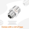 sourcing map 304 Stainless Steel Hex Nipple 3/4" NPT Male