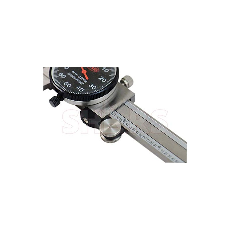 Shars 0-6" Precision Stainless Steel Shock Proof Dial Caliper .001"