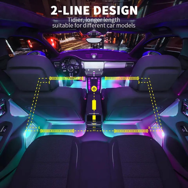 Car Passion Kit Led Interni Auto RGB Illuminazione Luce Ambiente