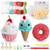 PEFOOK 3 Pieces Crochet Pack for Beginners, Complete Dessert Set,