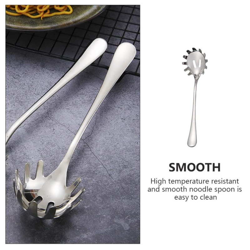 Cabilock Stainless Steel Spaghetti Server Spoon with Teeth Kitchen Noodle