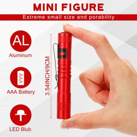 Hortsun 20 Pcs Mini Pen Light Flashlights Pocket Flashlights Pen with Clip Small LED Handheld Slim Torches for Christmas Gift Without Battery (Red,3.54 Inch)