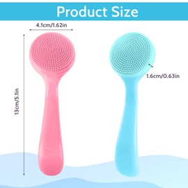 2Pack Silicone Face Brush Manual Face Scrub Brush Soft Facial Brushes Waterproof Exfoliating Face Brush Skin Friendly Face Cleaner Brush for Women and Men Blackheads Makeup Residues Removal