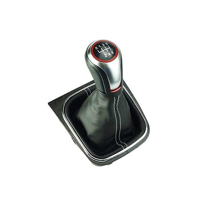 Do!LED Gear Knob Gear Stick Gaiter Frame 6 Gears Silver