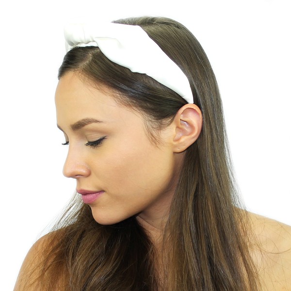 Kristin Perry Silk Top Knot Headband (White)