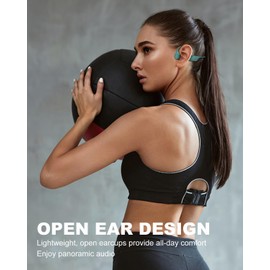 SANOTO Bone Conduction Headphones Bluetooth Open Ear Headphones Wireless IPX7 Waterproof Sweatproof Wireless Earphones Sport Headphones for Running Bicycle Cycling Workouts