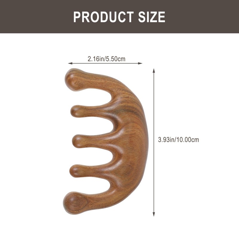 Doitool Massage Comb Made of Light Brown Wood for Head