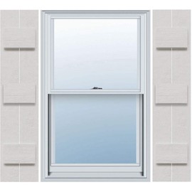 Ekena Millwork 10 3/4"W x 64"H Timberthane Faux Rustic Two Board Joined Board-n-Batten Faux Wood Shutters, Rough Cedar (Per Pair)