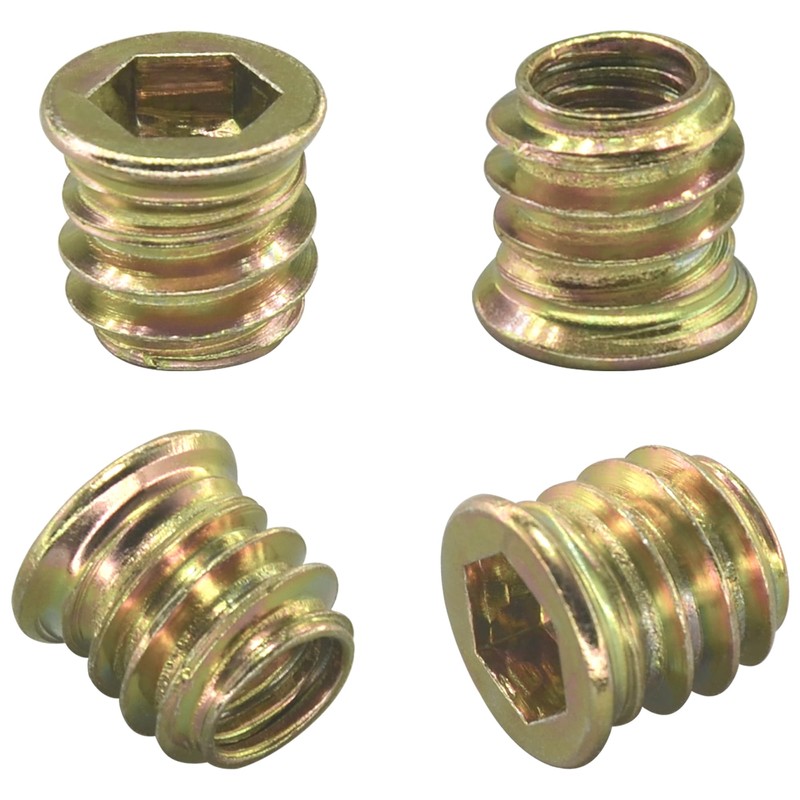 60 PCS Threaded Insert Nuts,Hex Socket Screw-in Nuts for Wooden