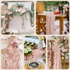 Xiomot Table Runner Fall Cheesecloth 10FT Dusty Pink Boho Gauze