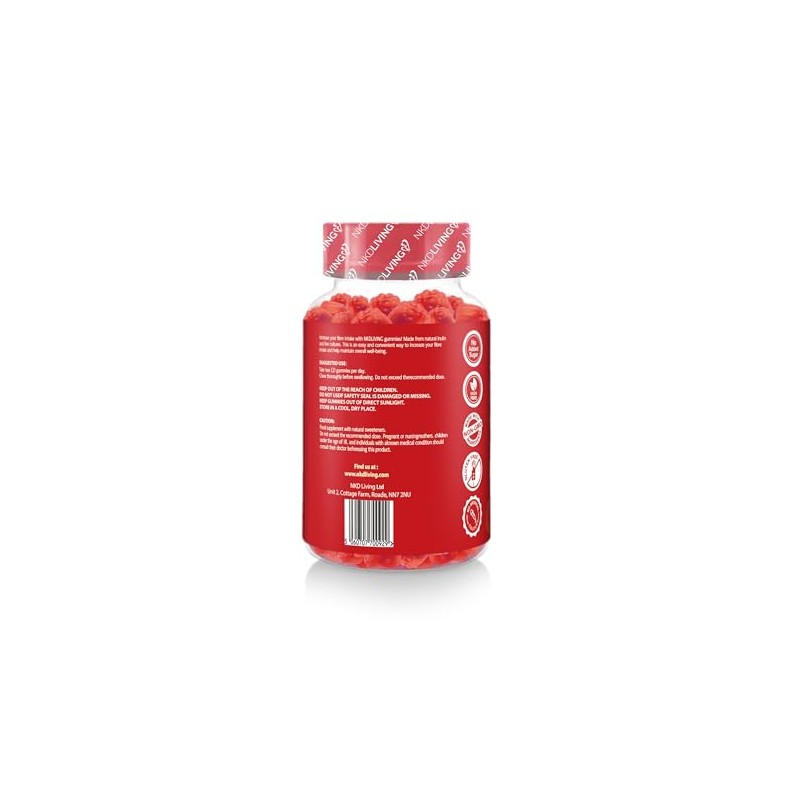 NKD Living High Fibre Gummies (60 per Bottle) 5000mg of