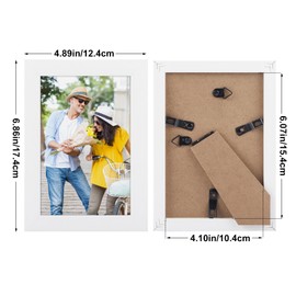 EXYGLO 6x4 Photo Frames Set of 7, White Picture Frame 6x4 for Wall and Tabletop Diaplay- Ideal for Living Room, Bedroom, Hallway or Office