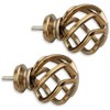 Cambria Premier Complete Birdcage Finial in Warm Gold (Set of