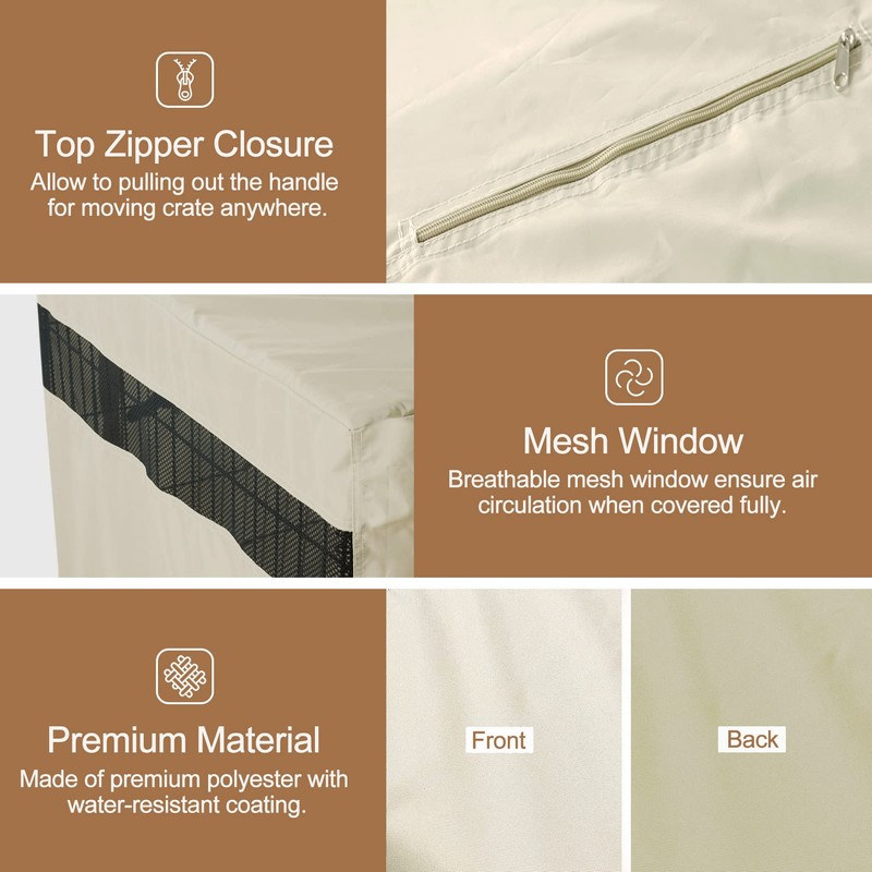 HiCaptain HiCaptain Polyester Dog Crate Cover - Durable Windproof Pet