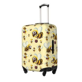 Travel Luggage Cover,Cute Bumble Bee Pattern Dustproof Suitcase Decor Cover, Elastic Washable Luggage Protector For 18-32 Inch Suitcases, Ideal For Holidays(XL)