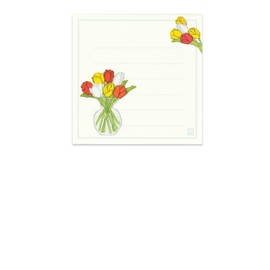 GreetingLife YZS-384 Double Single Writing Notes, 2 Sizes, Large and Small Flowers, White