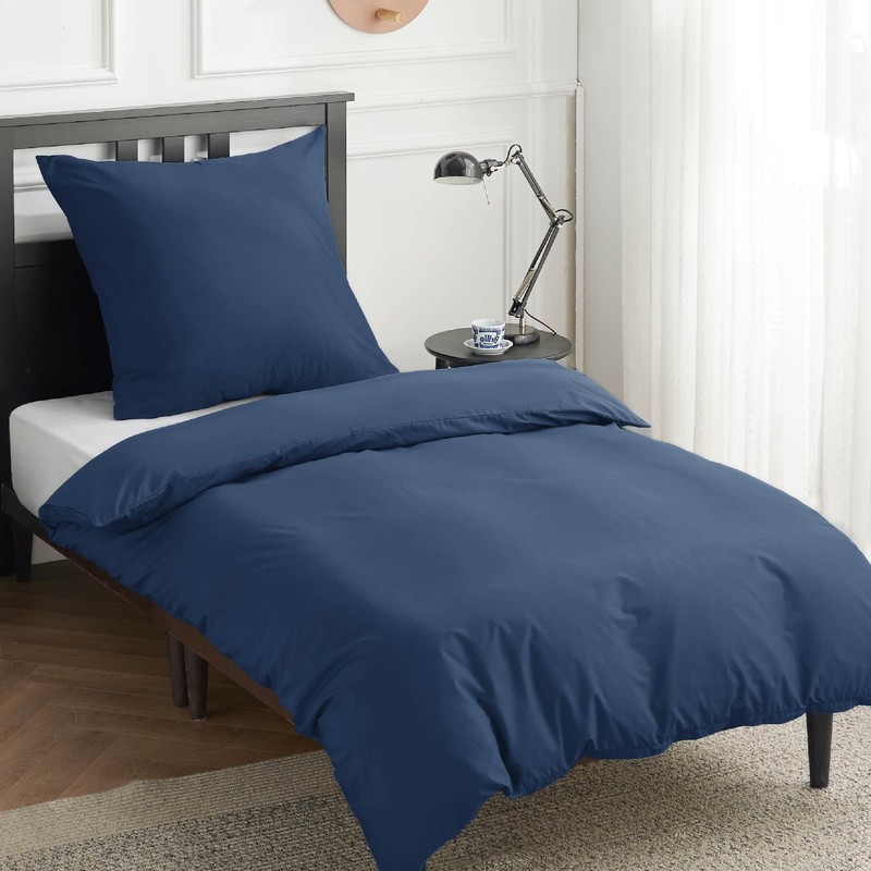 Bedsure Cotton Bed Linen 135 x 200 cm, Blue Bed