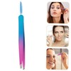 Baluue Stainless Steel Travel Eyebrow Tweezer with Brush Portable Eyebrow