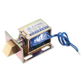 sourcing map DC 24V 1A Solenoid Electromagnet Push Pull Type 25N 10mm Stroke Solenoid Actuator Open Frame Linear Motion JF-S1040DL Magnet Solenoid