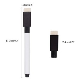 RETON Rewritable Magnetic Dry Wipe White Board Markers Pens with Eraser Cap (600 Pcs, Black)
