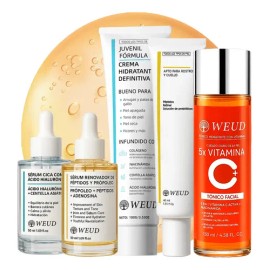 Kit Coreana Weud 5pc Facial Skincare Anti Idade Vitamina C                                                                                            