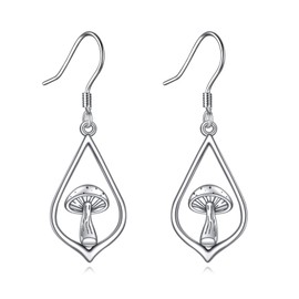 Mushroom Dangle Drop Earrings for Women Mushroom Earrings 925 Sterling Silver Jewelry Gifts for Girls Mum Daughter (Mushroom 2)