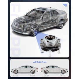 ECCPP HA590125 New Front Wheel Bearing Hub LH Driver RH Pass for Infiniti EX35 EX37 FX35 FX37 FX45 FX50 G25 G35 G37 M35 M37 M45 M56 2003-2018 AWD 5 Lug