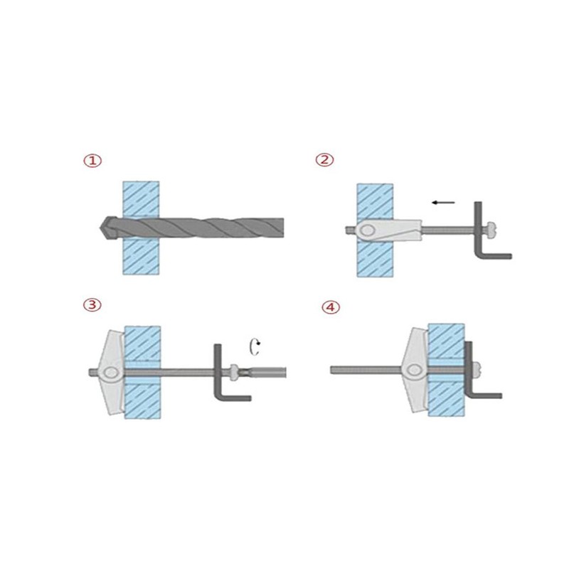 sourcingmap M4 x 50mm Male Thread Spring Loaded Hollow Wall