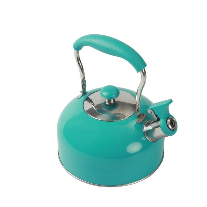 Mainstays Teal 1.8 Liter Stainless Steel Whistling Tea Kettle Turquoise