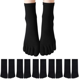 SLEEPSINERO Women's Five Toe Socks, Ankle Socks, Set of 5 Pairs [Moisture Wicking, Quick Drying, Antibacterial Deodorization, Triple Slip Prevention] 5 Toe Socks, Breathable, Cotton, Thin,