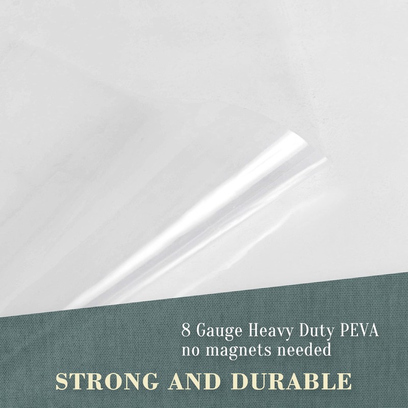 No Hook PEVA Shower Curtain or Liner - 8G Heavy