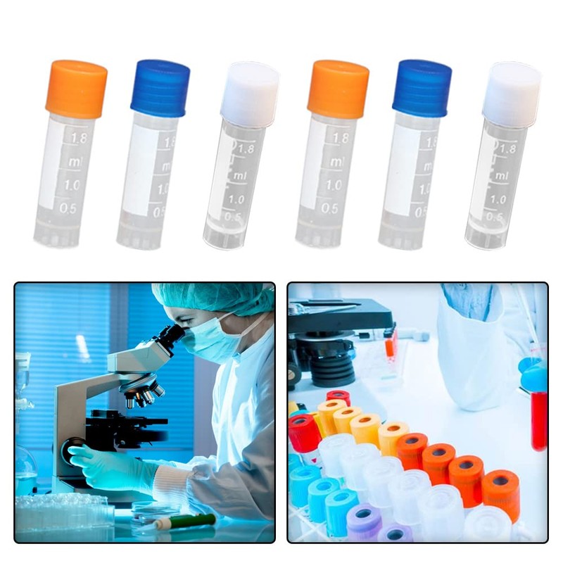 通用 20 Pcs 1.8 ml Graduated Plastic Clear Test Tubes