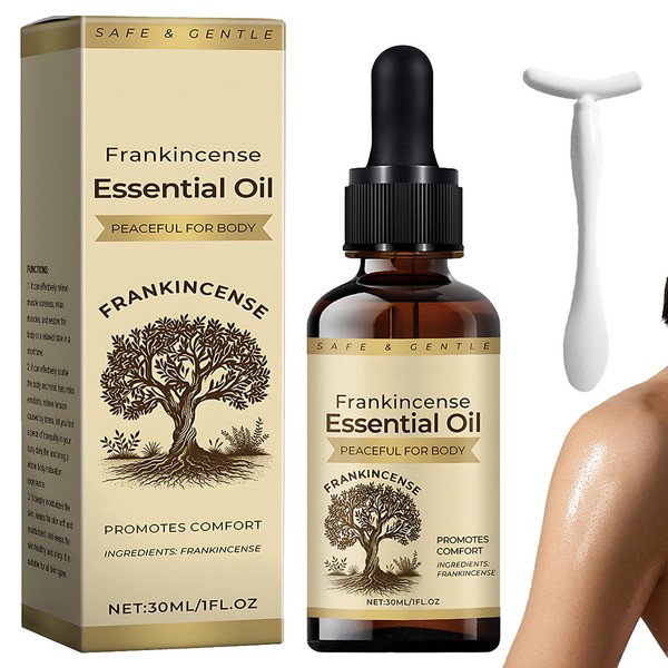 Weihrauchöl, Frankincense Oil for Face, Kommt mit 1 Massagestab, Feuchtigkeitsspendend,