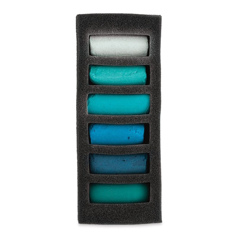 SENNELIER N132288.02 Extra-Soft Half Pastel 6 Sticks Set, Pigment, Emerald