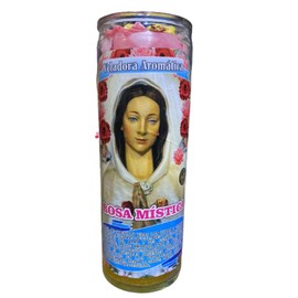 VELADORA VIRGEN MARÍA ADVOCACIÓN ROSA MÍSTICA | SALUD, PROTECCIÓN, PAZ Y ARMONÍA, VELA AROMÁTICA DE INTENCIÓN