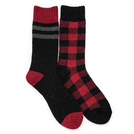 MUK LUKS Men's Wool Socks (2 Pair Pack), Multi, OS