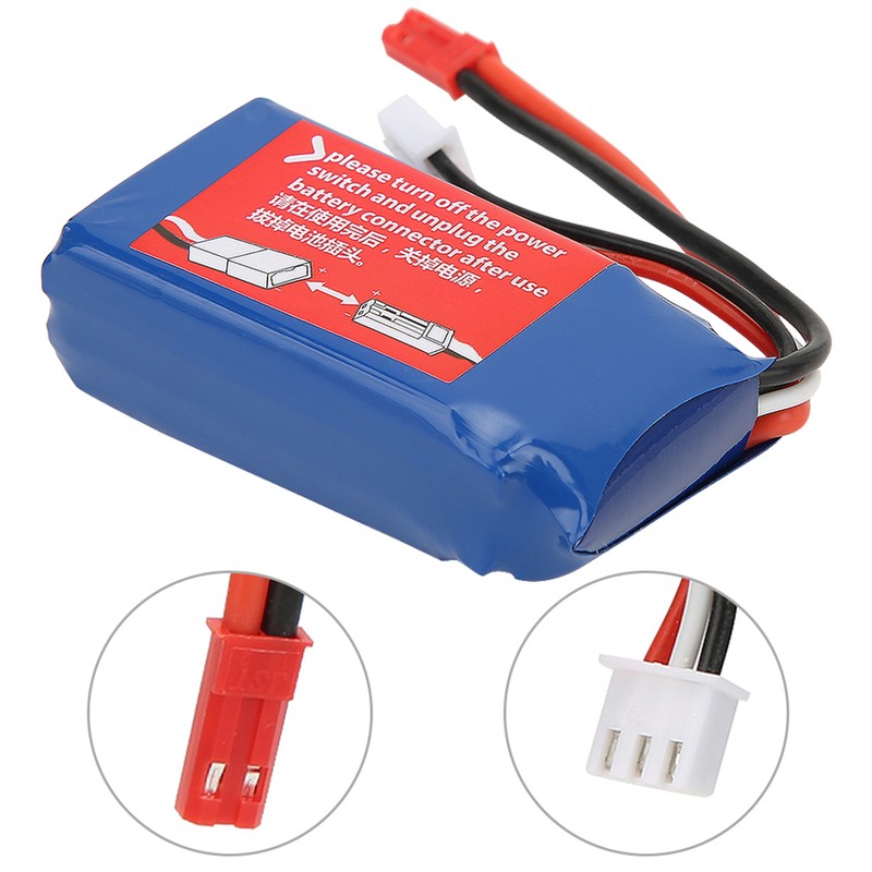 7.4V 1100mAh RC Helicopter Battery with 3-Way Conversion Line Fits