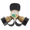 2 Way Propane Gas Splitter Brass POL to Qcc1 Y