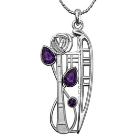 CHARLES RENNIE MACKINTOSH Silver Pendant - Nairn Necklace. Mackintosh Jewellery 386