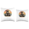 Retro Sunset Hamster Silhouette Hamsters Throw Pillow