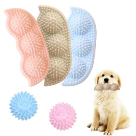 5 Piezas 2-8 Meses Juguetes para Masticar Cachorros, Juguetes Interactivos para Morder Perros, palitos de Goma Suaves para la dentición, Alivia La Picazón Y El Dolor, Limpieza De 360 ° (Azul)
