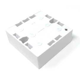 1pcs. 1-Gang Surface Mount Pattress Back Box – 32mm Depth, 85mm x 85mm, White – Ideal for Electrical Socket & Switch Installations