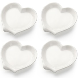 Spoon Rest Set of 4 Kitchen Spoon Holders Ceramic Coffee Spoon Rest (White)