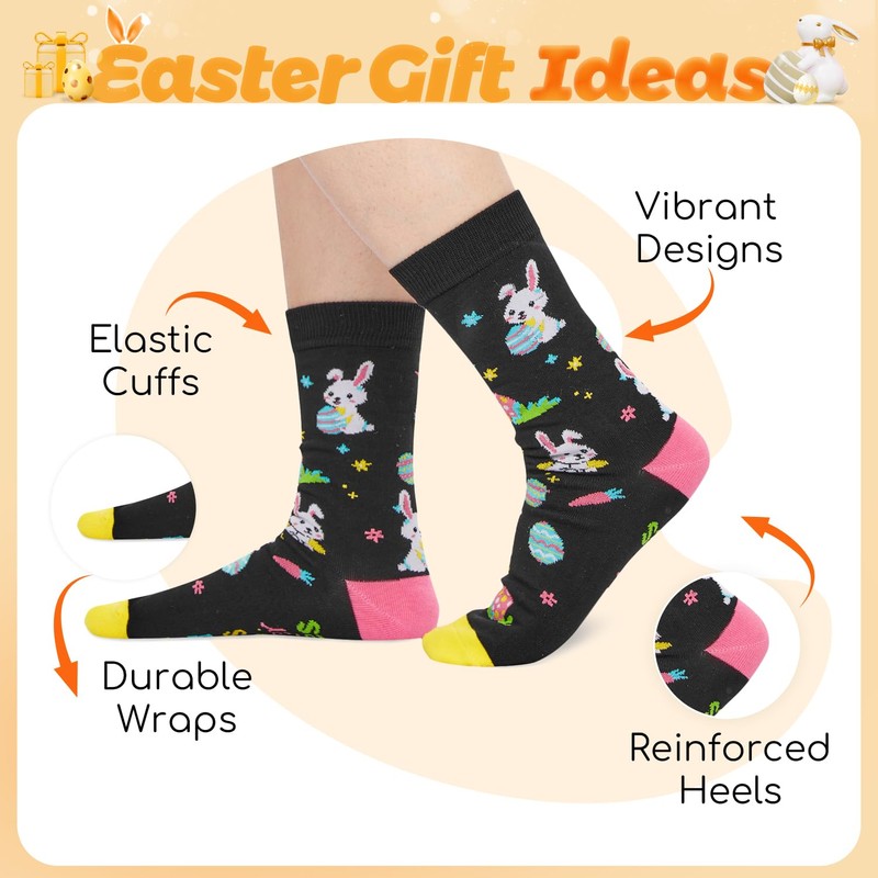 HAPPYPOP Easter Socks for Women - Rabbit Bunny Gifts for